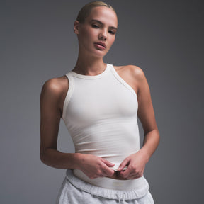 COTTON JERSEY CREW NECK TANK | MARBLE