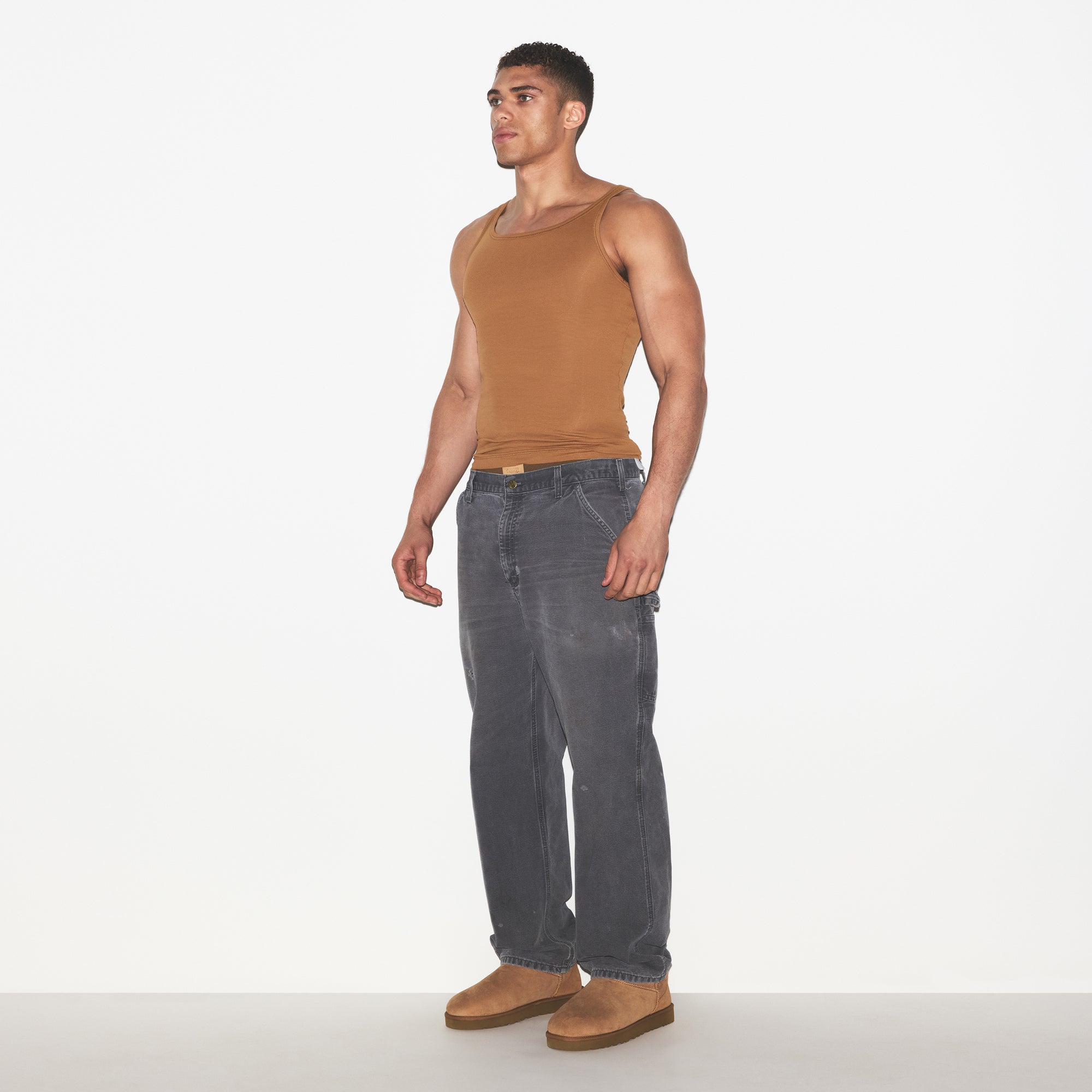 SKIMS COTTON MENS RIB TANK 3-PACK | ECRU RUSSET MULTI