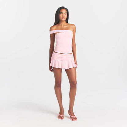 Cotton Jersey Asymmetrical Top