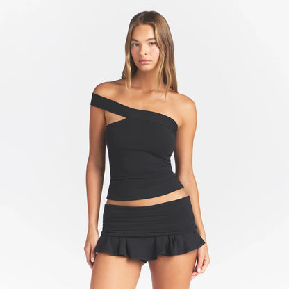 Cotton Jersey Asymmetrical Top