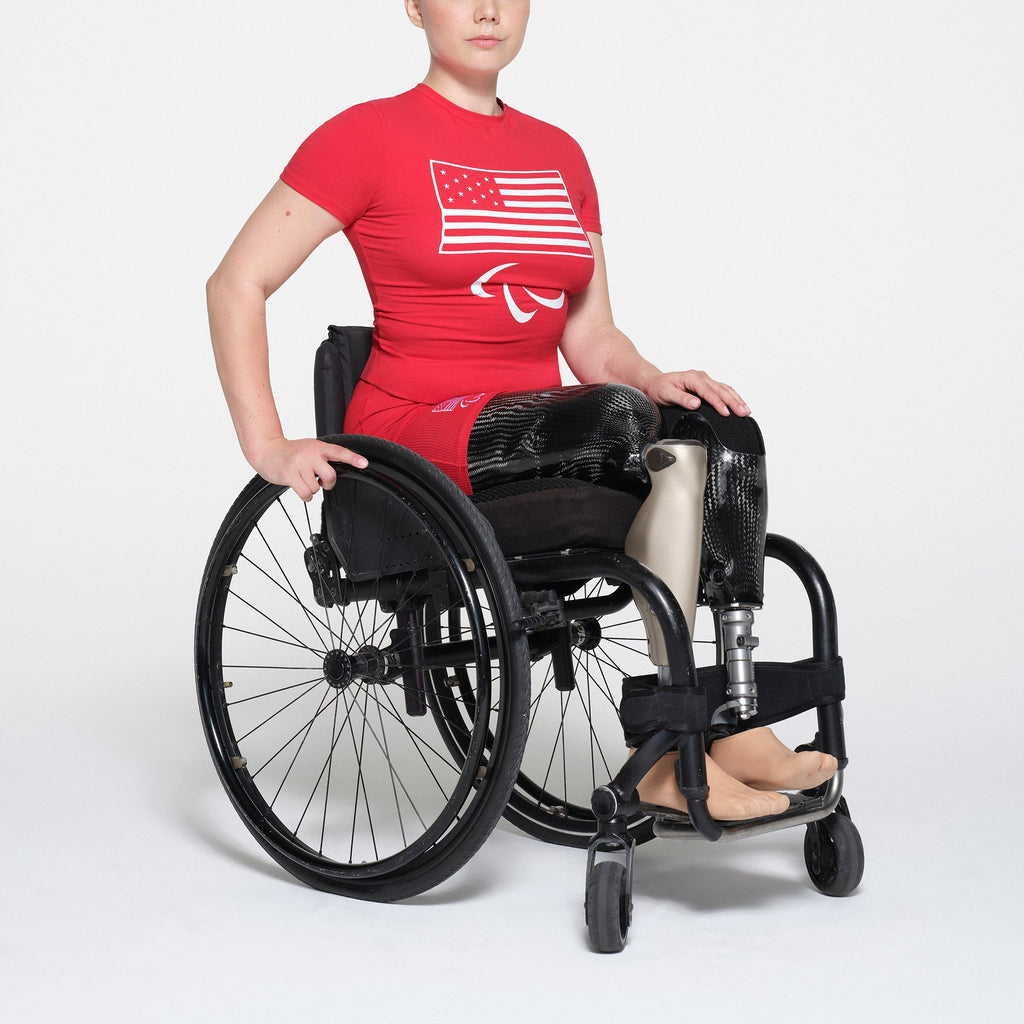 SKIMS FOR TEAM USA COTTON JERSEY PARALYMPIC T-SHIRT | RED