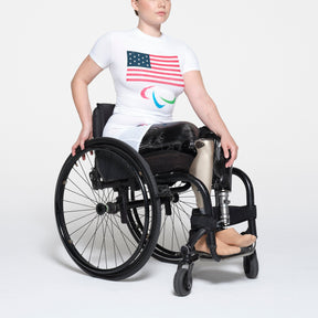 SKIMS FOR TEAM USA COTTON JERSEY PARALYMPIC T-SHIRT | WHITE