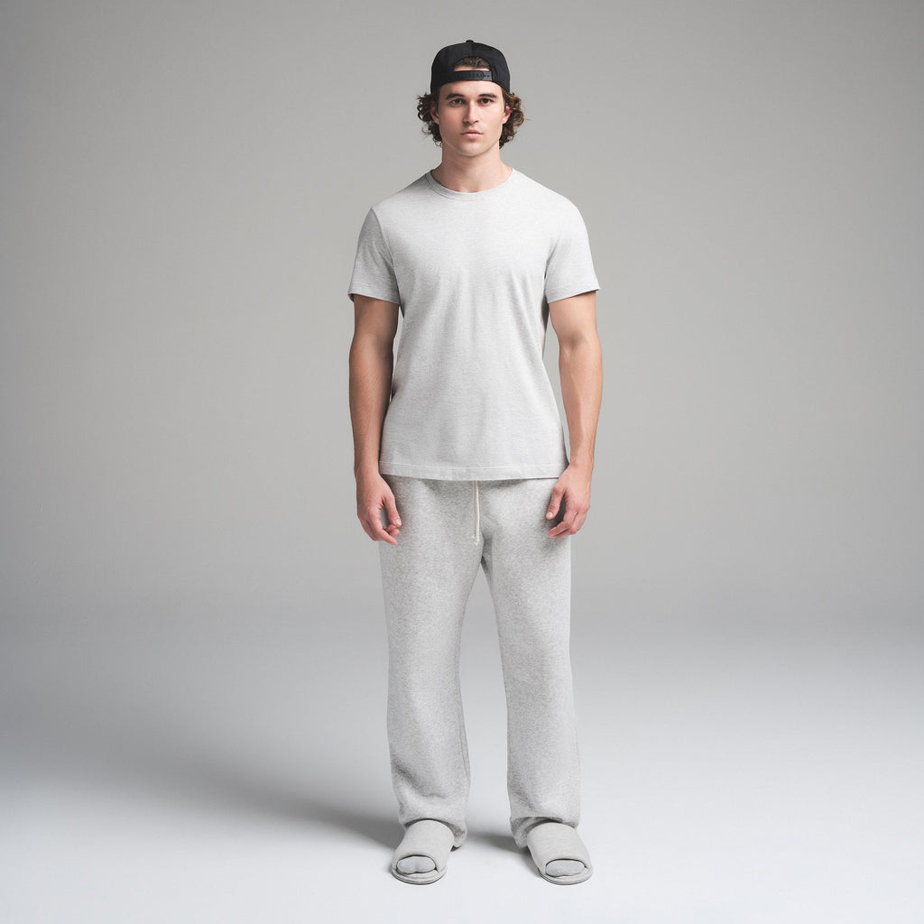 SKIMS COTTON MENS CLASSIC T-SHIRT | LIGHT HEATHER GREY