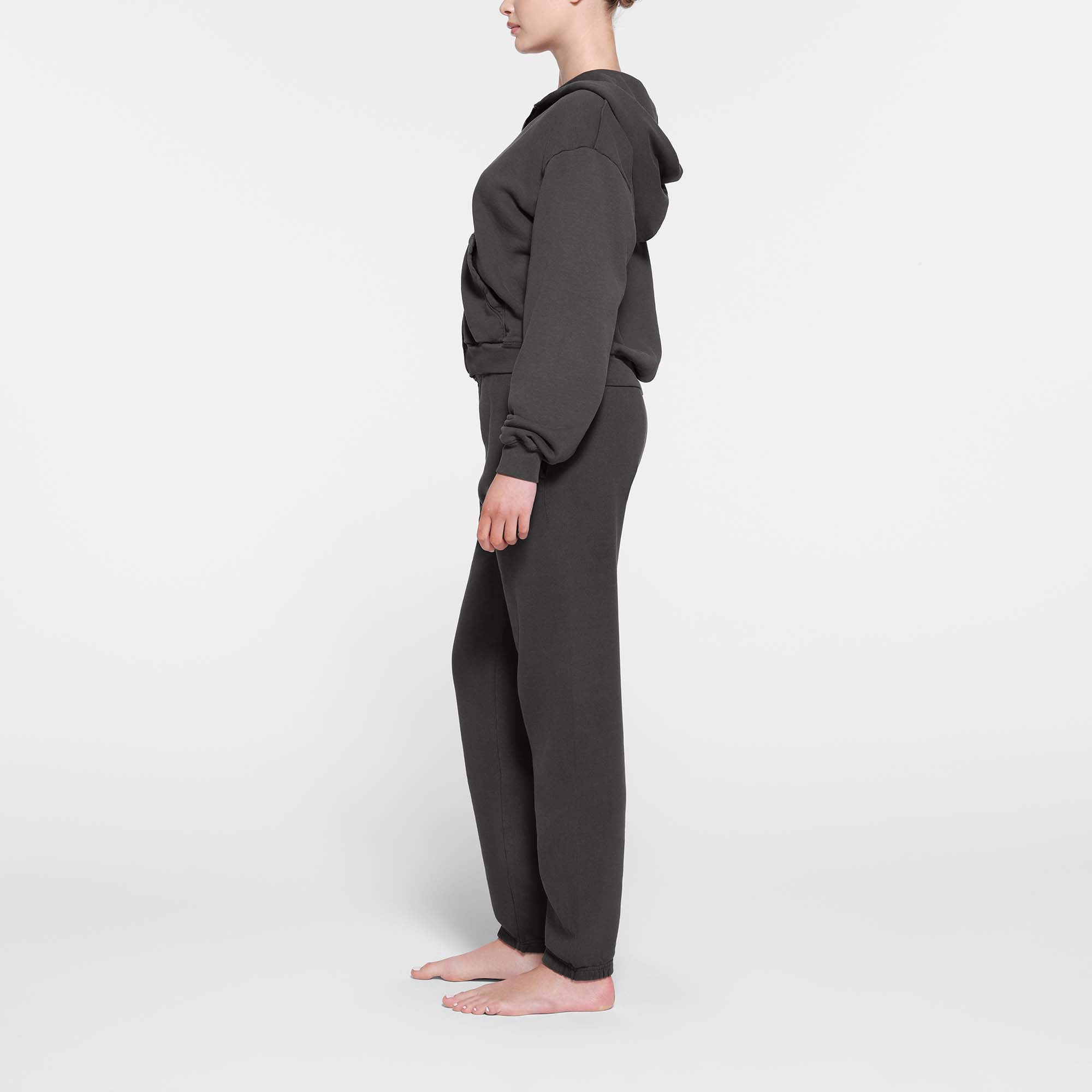 FRENCH TERRY CLASSIC ZIP UP HOODIE | ASH