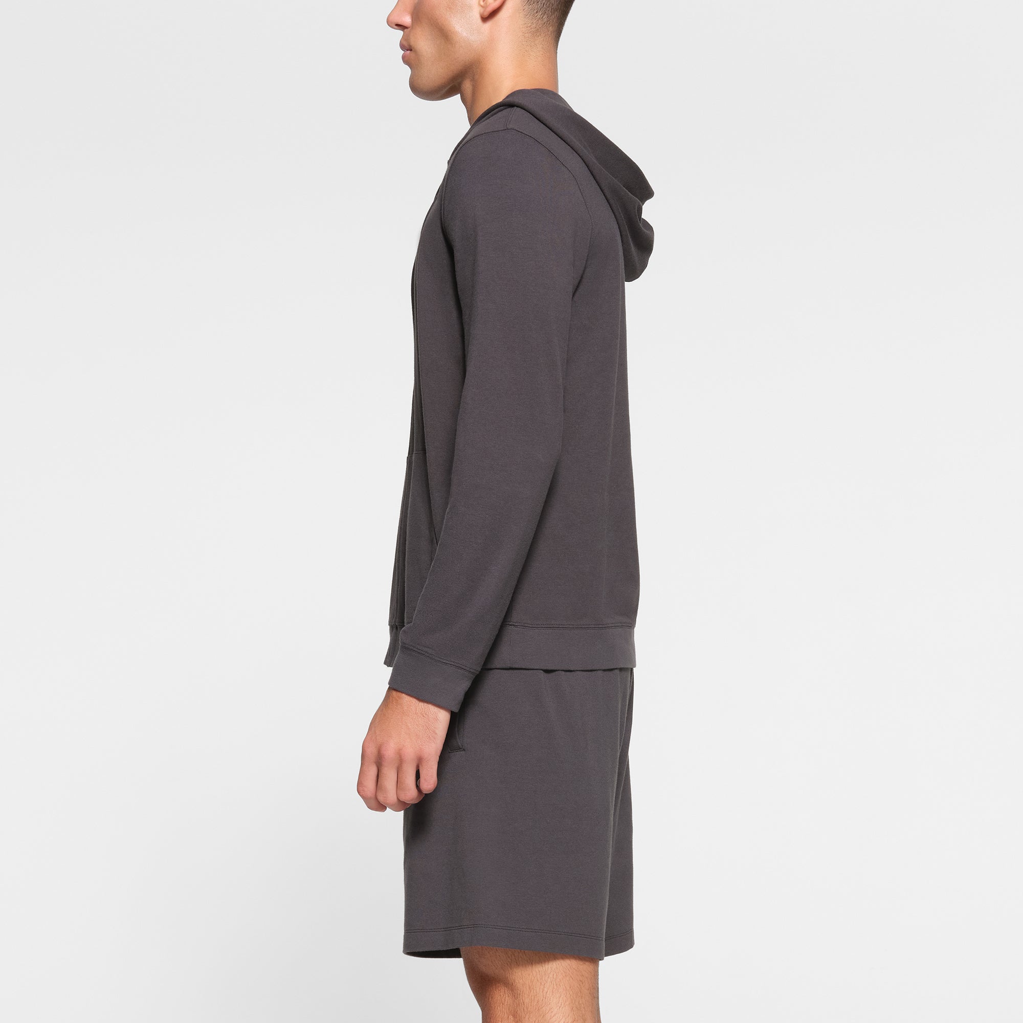 JERSEY LOUNGE MENS ZIP UP HOODIE | ASH