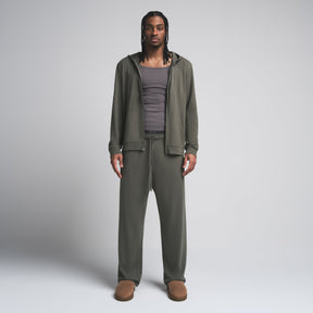 JERSEY LOUNGE MENS ZIP UP HOODIE | BASIL