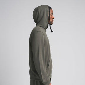 JERSEY LOUNGE MENS ZIP UP HOODIE | BASIL