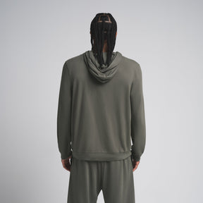 JERSEY LOUNGE MENS ZIP UP HOODIE | BASIL