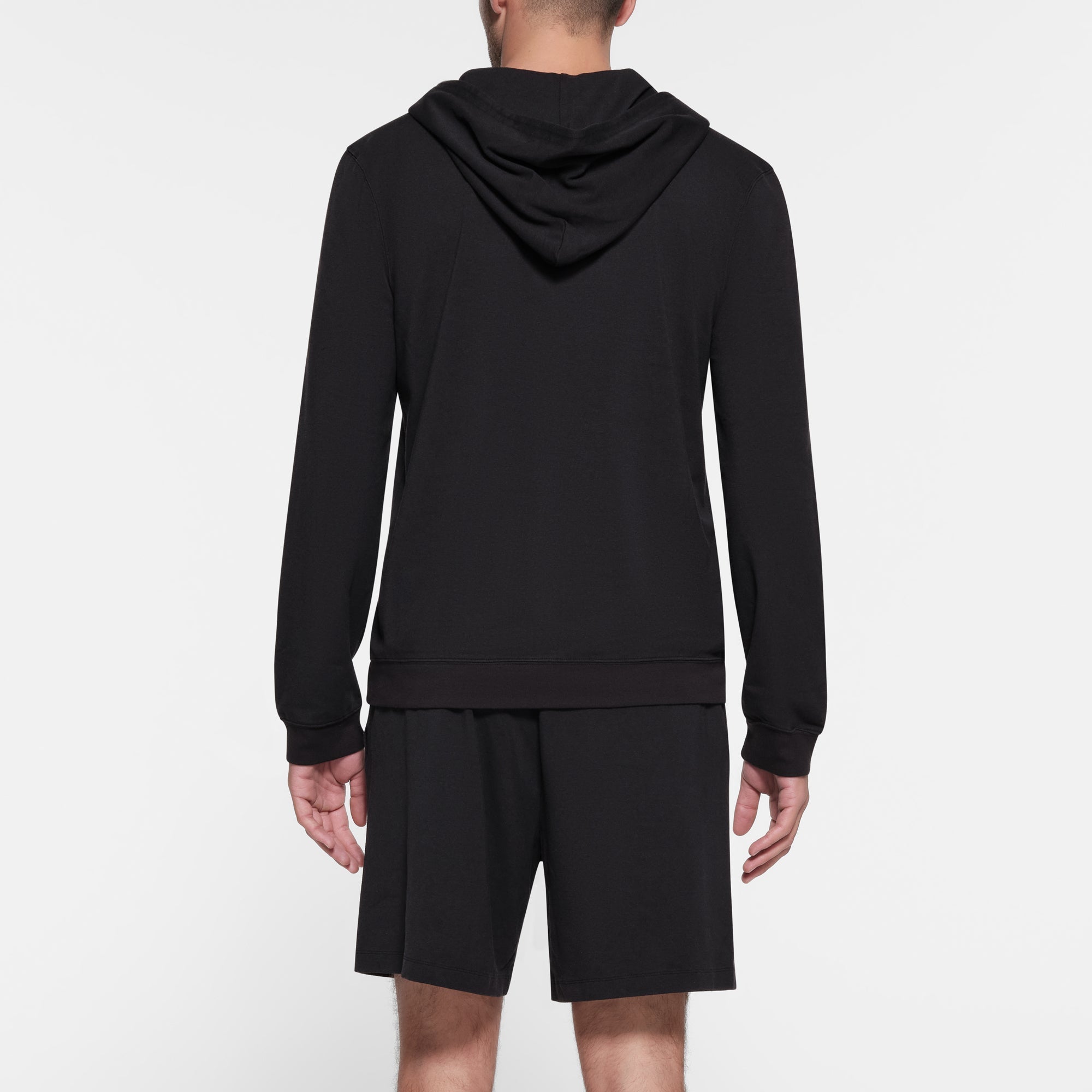 JERSEY LOUNGE MENS ZIP UP HOODIE | OBSIDIAN