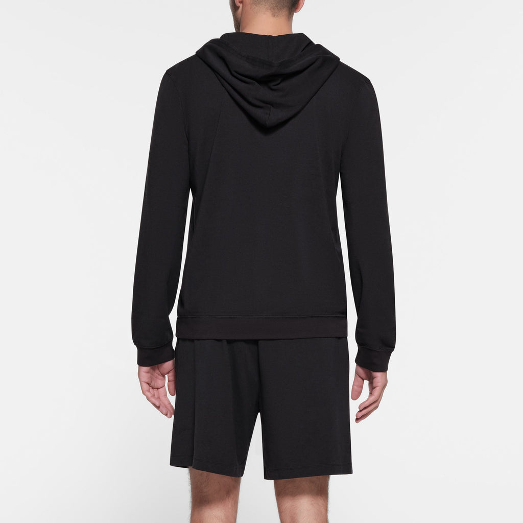 JERSEY LOUNGE MENS ZIP UP HOODIE | OBSIDIAN