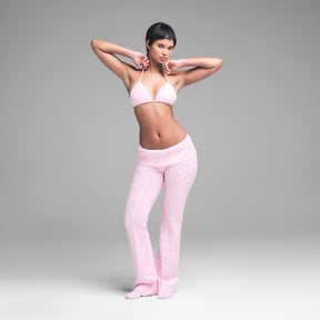 SWEATER KNIT TRIANGLE BRALETTE | BABY PINK