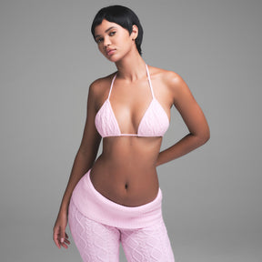 SWEATER KNIT TRIANGLE BRALETTE | BABY PINK