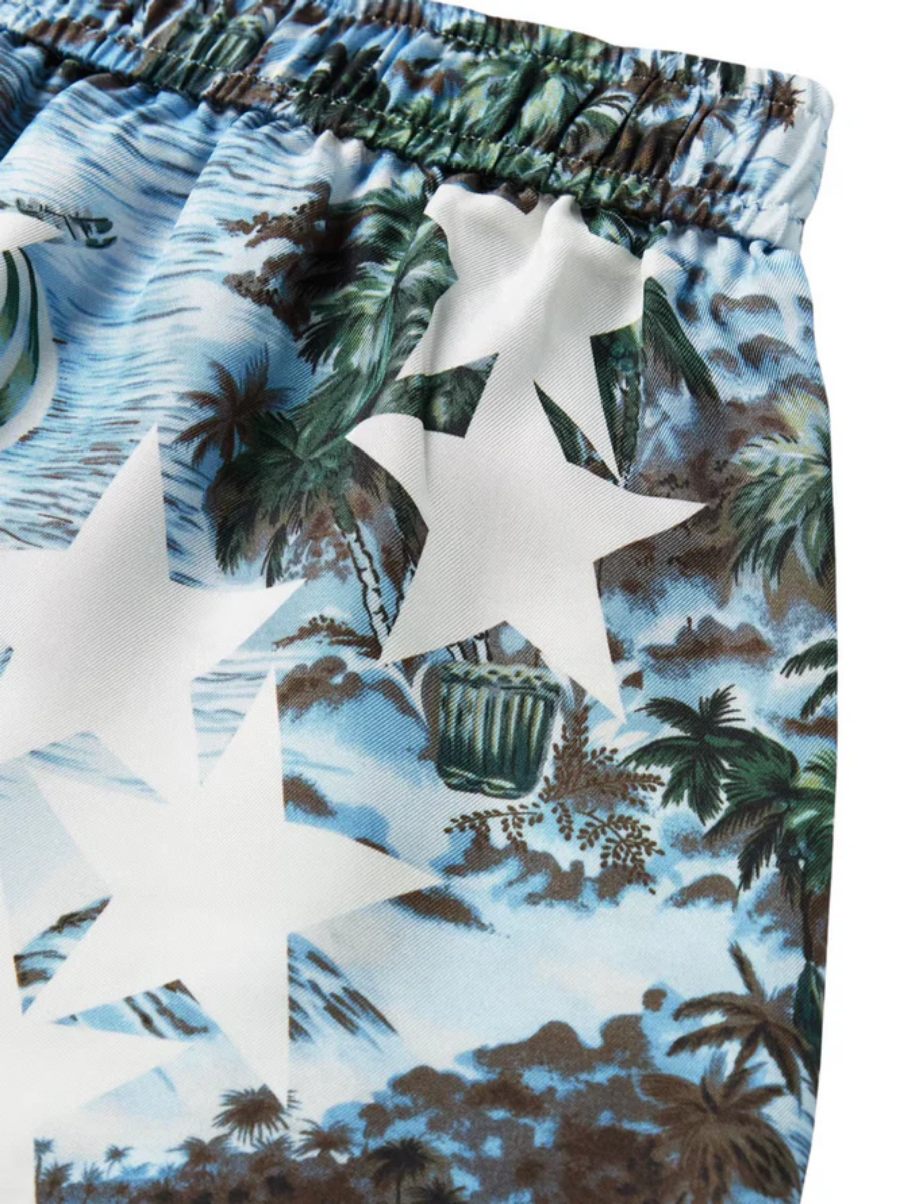 AMIRI TROPICAL STAR SWIM SHORTS BLUE