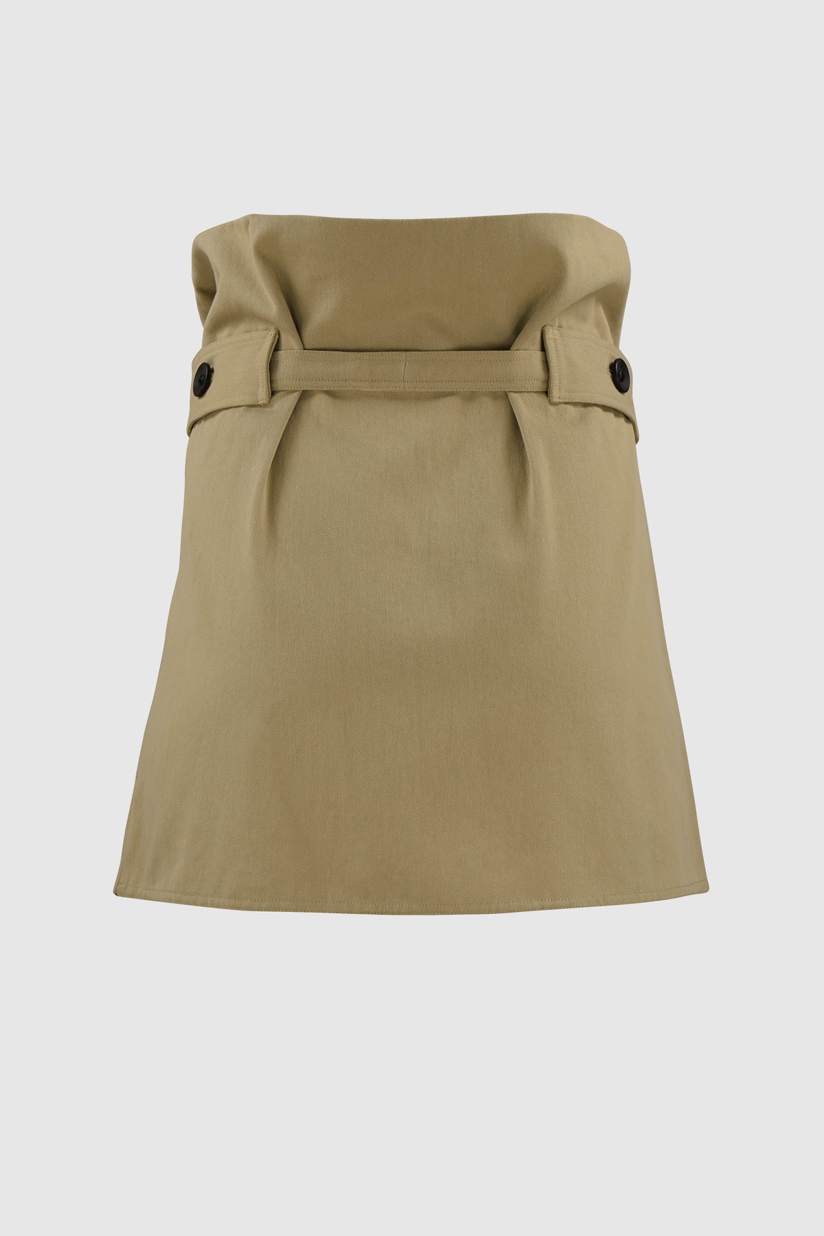 TWILL MINI SKIRT W/ OVERSIZED STOPPER