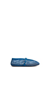 Alaïa Electric Blue BALLET FLATS IN FISHNET