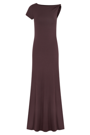 Tamsin Short Sleeve Modal Maxi Dress - Mahogany