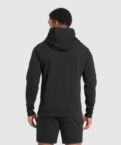 Gymshark Interlock Tech Zip Up Hoodie - Black