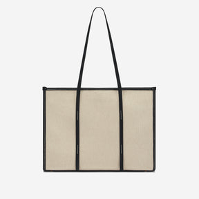 DeMellier The Capri salt & pepper canvas black smooth