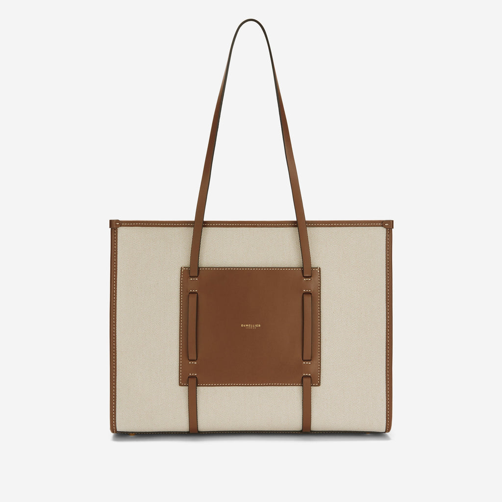 DeMellier The Capri salt & pepper canvas tan smooth