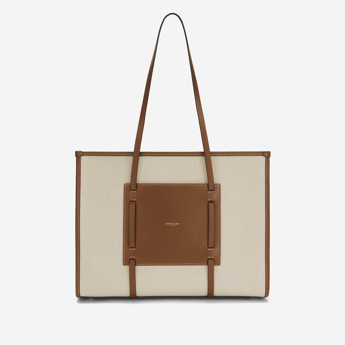 DeMellier The Capri salt & pepper canvas tan smooth