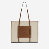 DeMellier The Capri salt & pepper canvas tan smooth