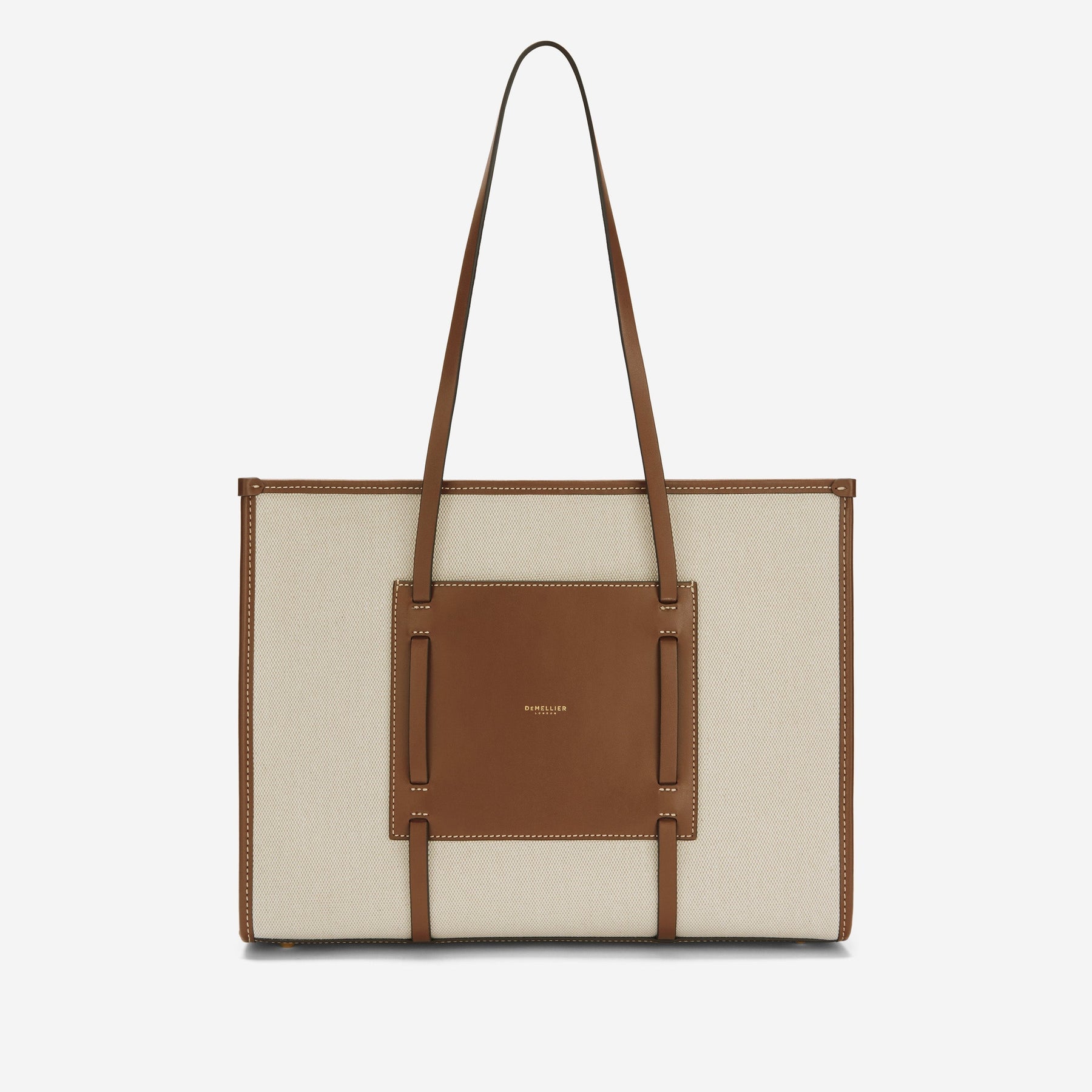 DeMellier The Capri salt & pepper canvas tan smooth