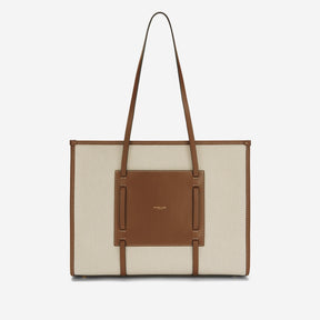DeMellier The Capri salt & pepper canvas tan smooth