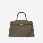 DeMellier The Midi Hudson deep olive suede & deep olive smooth