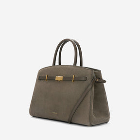 DeMellier The Midi Hudson deep olive suede & deep olive smooth