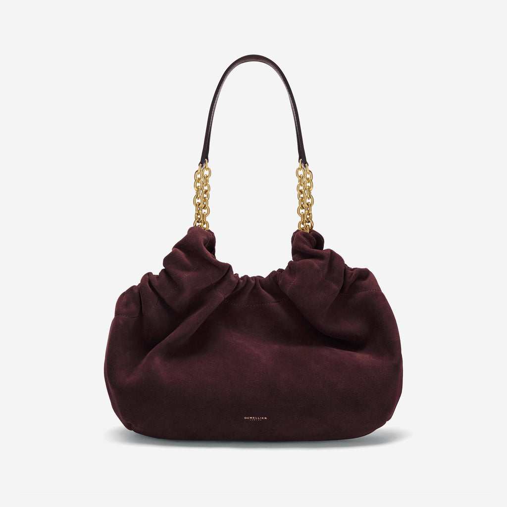 DeMellier The Midi Miami burgundy suede & burgundy smooth