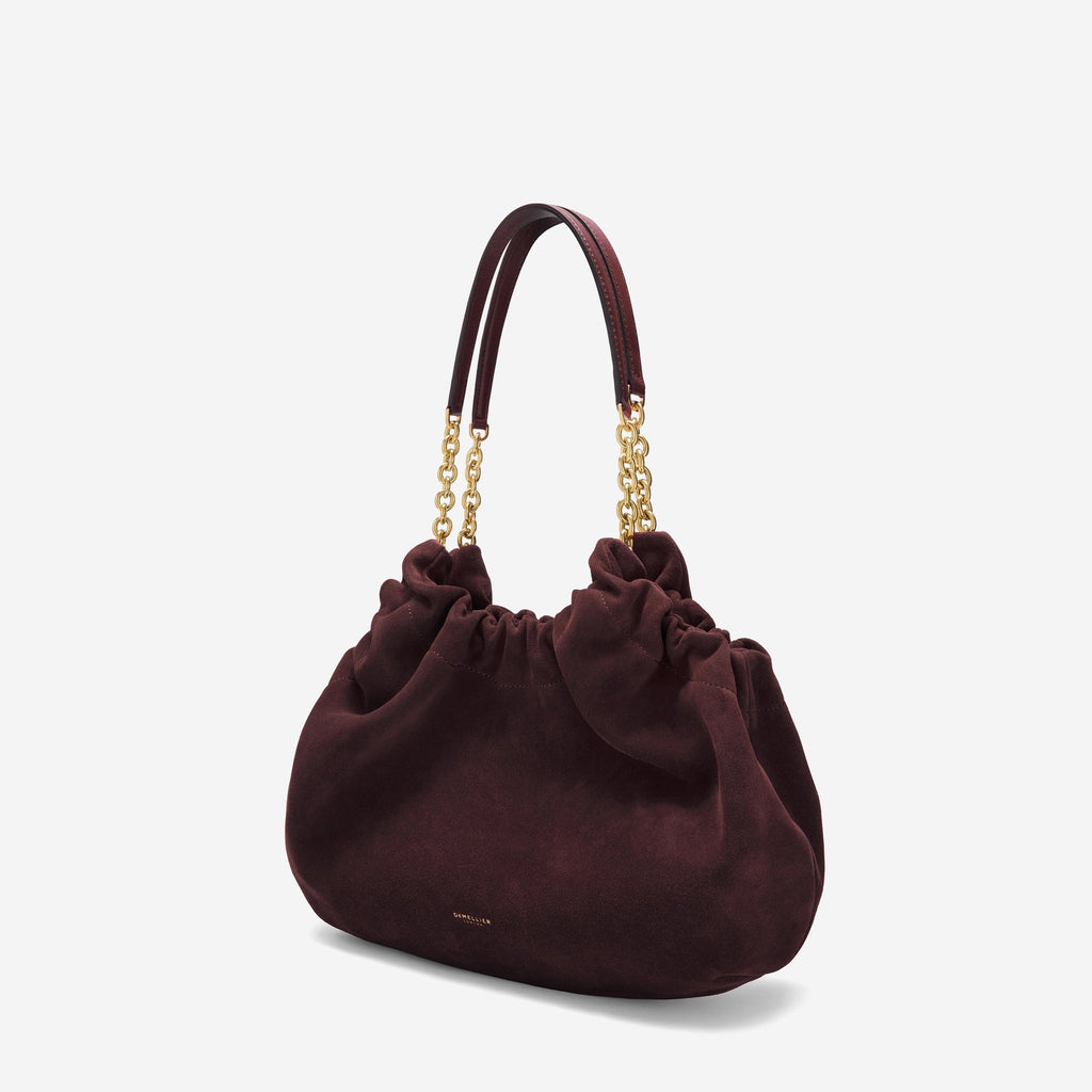 DeMellier The Midi Miami burgundy suede & burgundy smooth