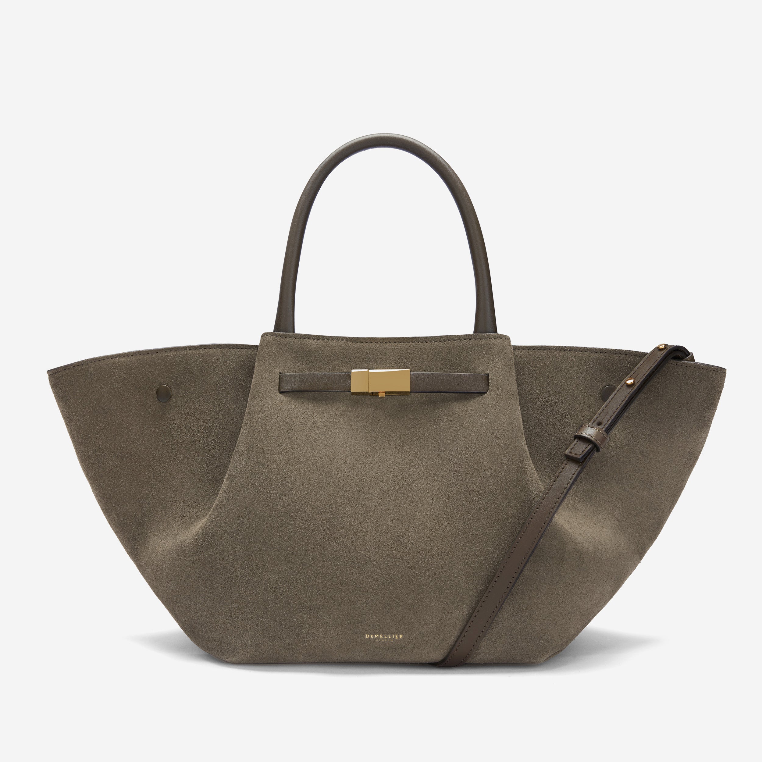 DeMellier The Midi New York deep olive suede & deep olive smooth