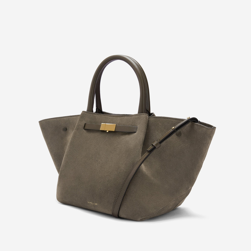 DeMellier The Midi New York deep olive suede & deep olive smooth
