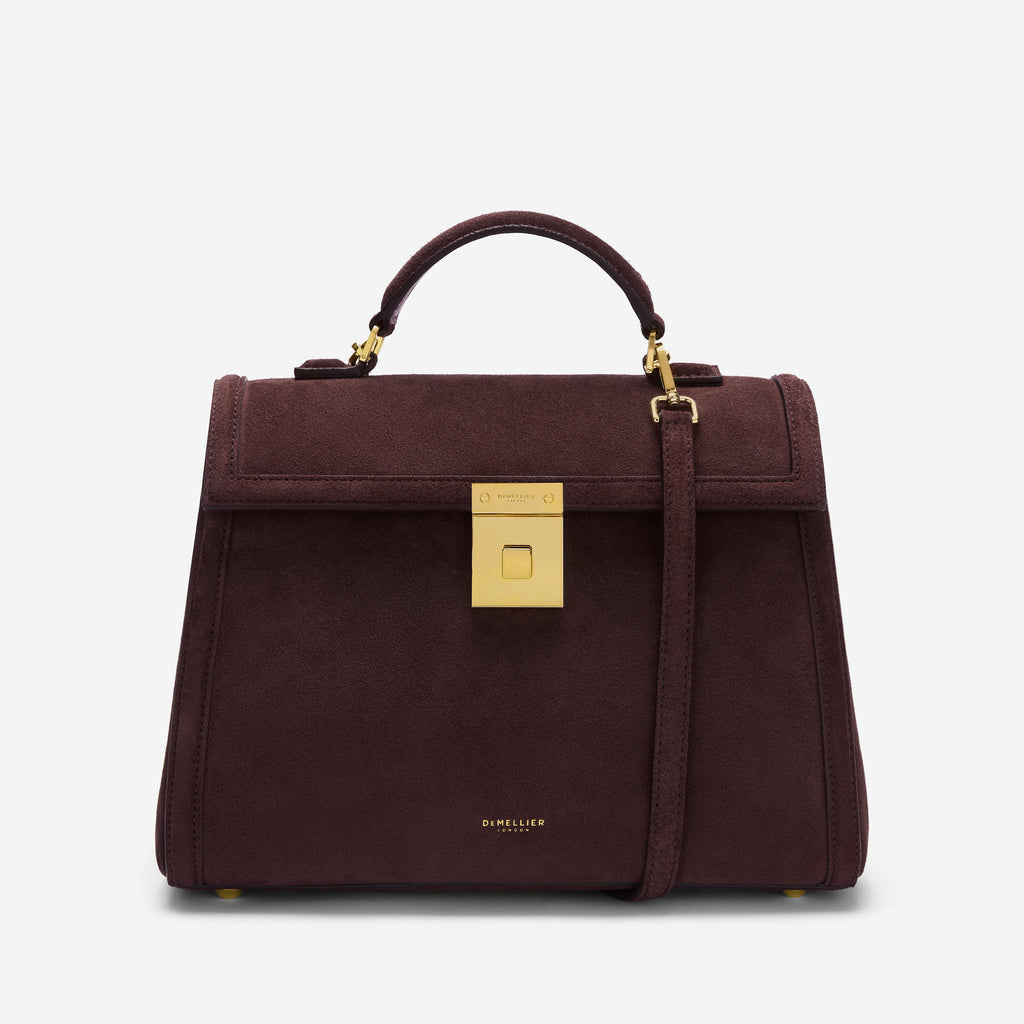 DeMellier The Midi Paris burgundy suede & burgundy smooth