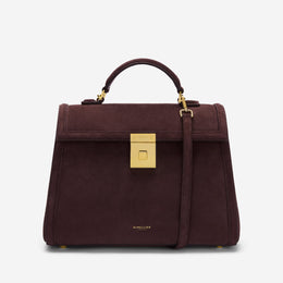 DeMellier The Midi Paris burgundy suede & burgundy smooth
