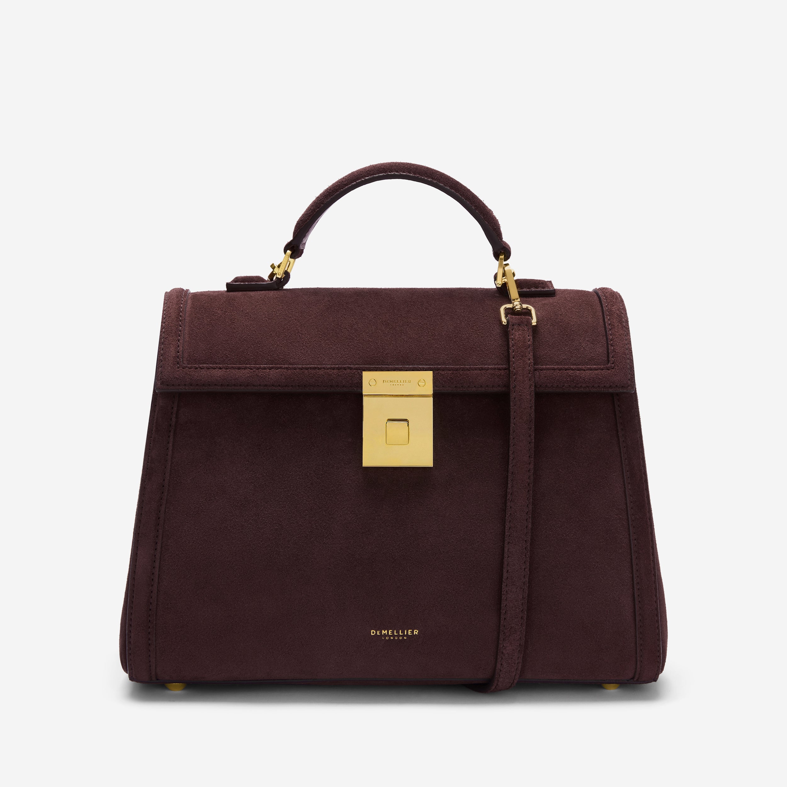DeMellier The Midi Paris burgundy suede & burgundy smooth