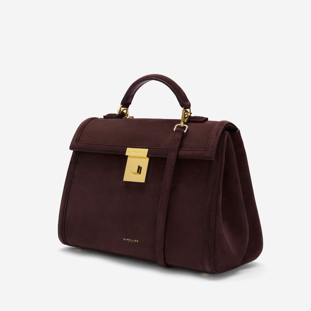 DeMellier The Midi Paris burgundy suede & burgundy smooth