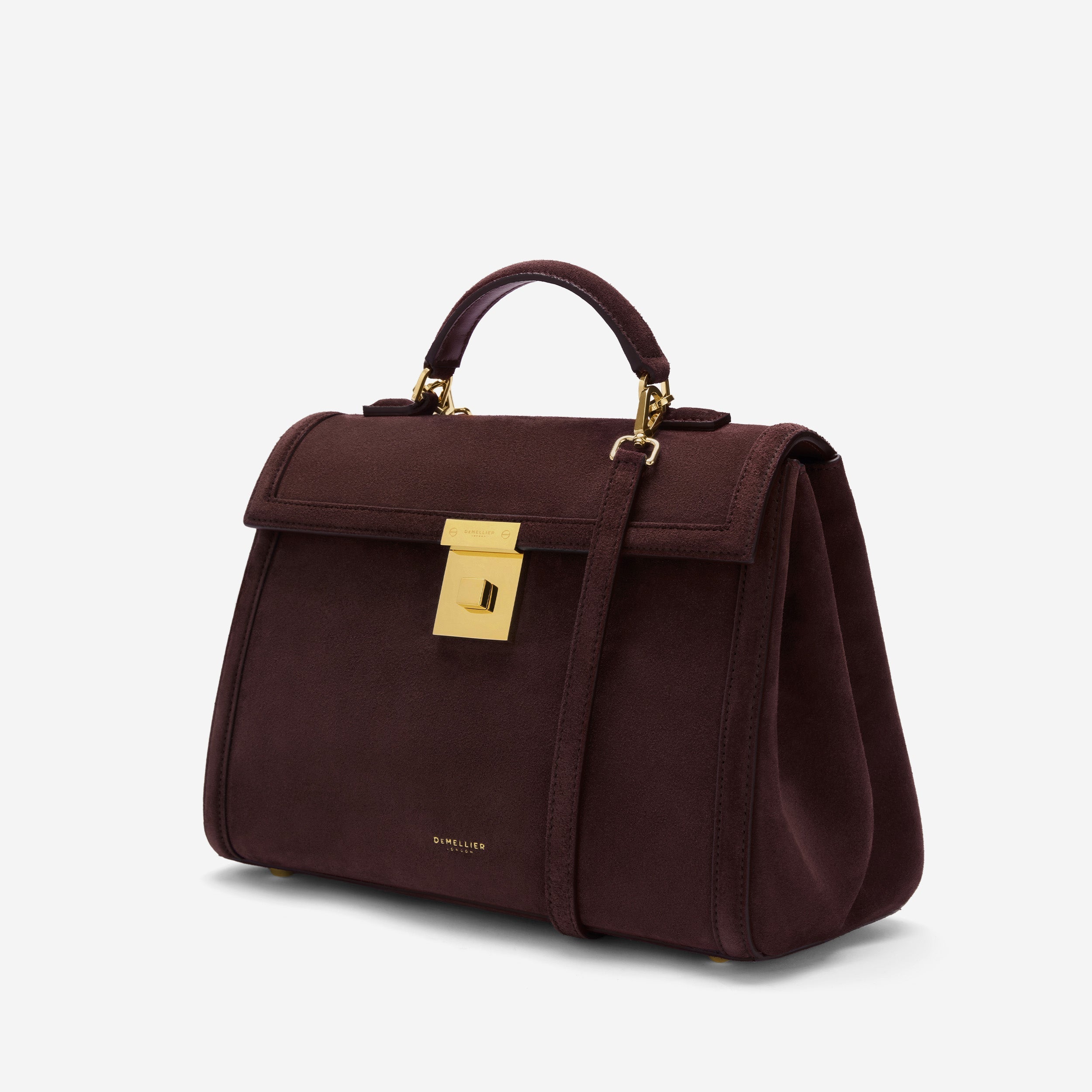 DeMellier The Midi Paris burgundy suede & burgundy smooth