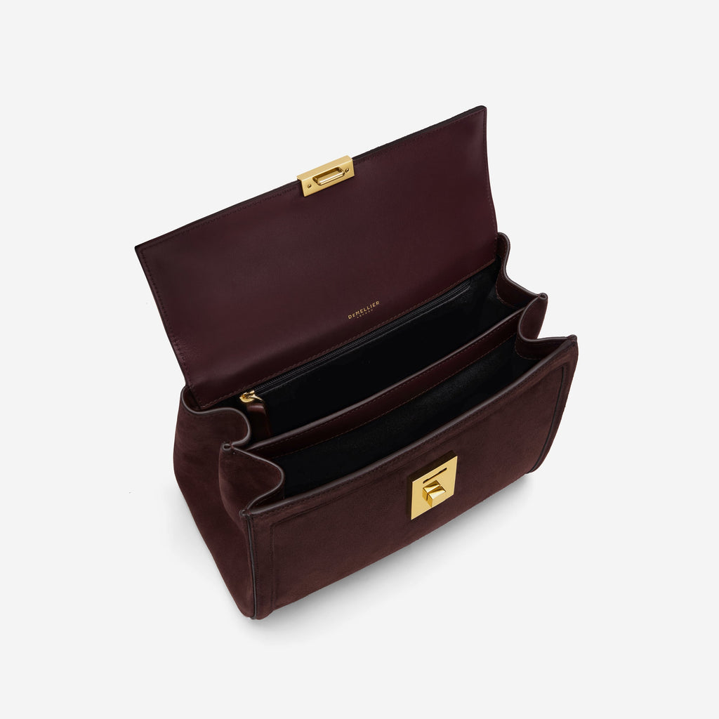 DeMellier The Midi Paris burgundy suede & burgundy smooth