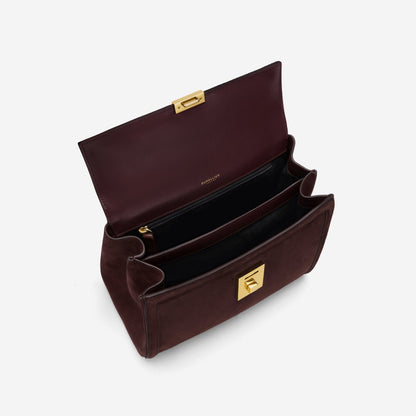DeMellier The Midi Paris burgundy suede & burgundy smooth