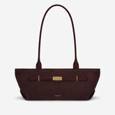 DeMellier The New York Shoulder burgundy suede & burgundy smooth