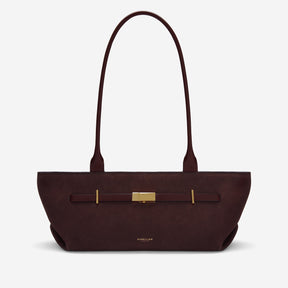 DeMellier The New York Shoulder burgundy suede & burgundy smooth