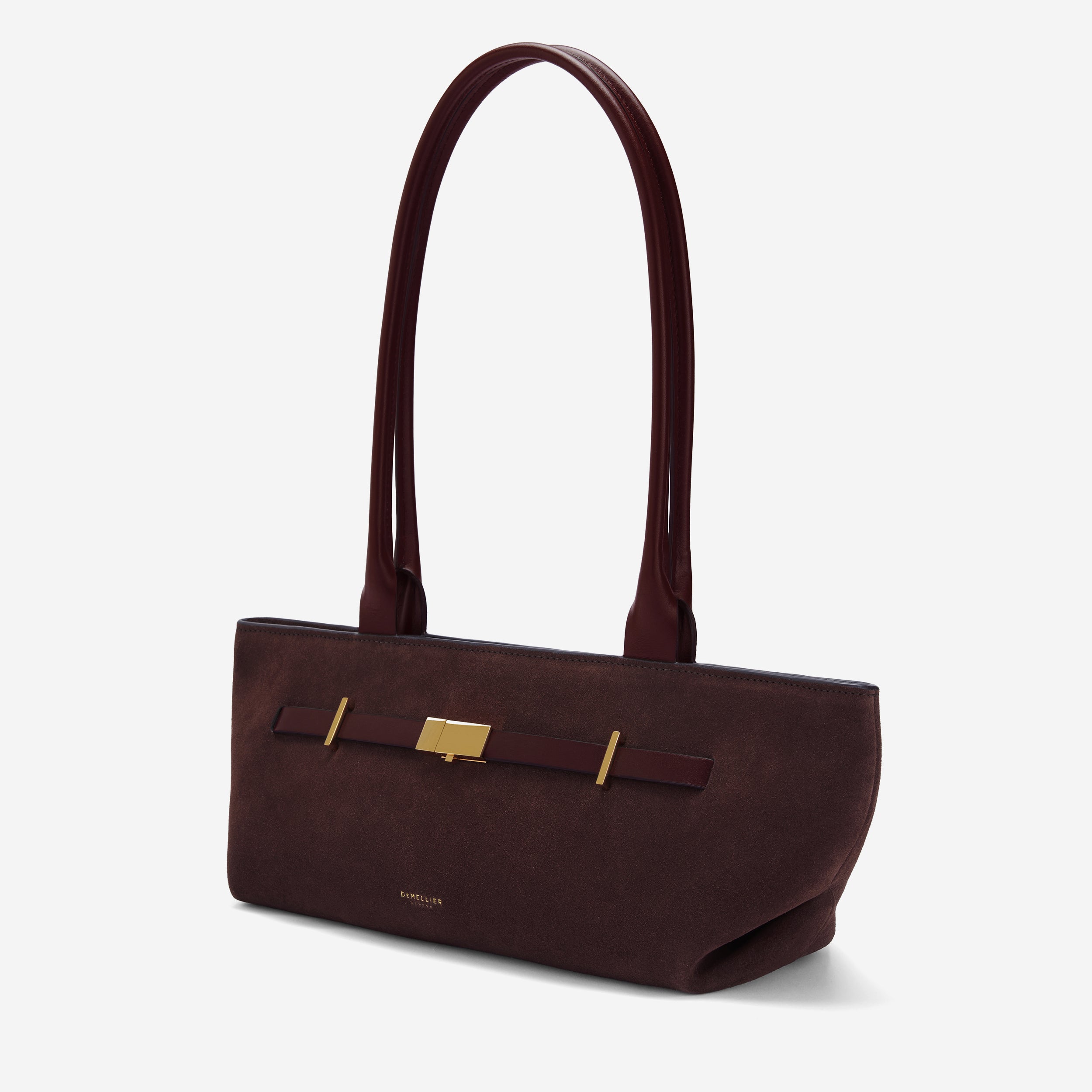 DeMellier The New York Shoulder burgundy suede & burgundy smooth