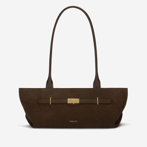 DeMellier The New York tan small grain ecru stitching