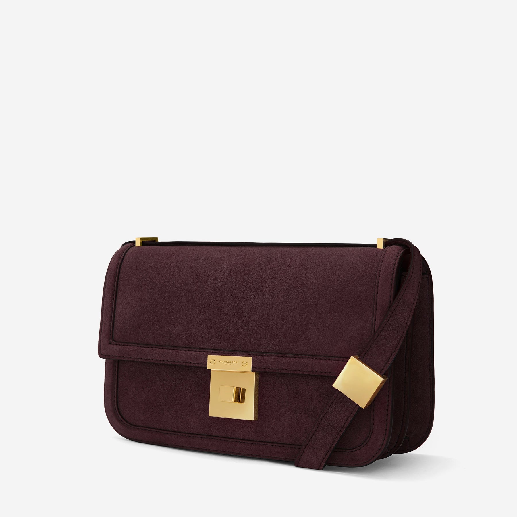 DeMellier The Paris Crossbody burgundy suede