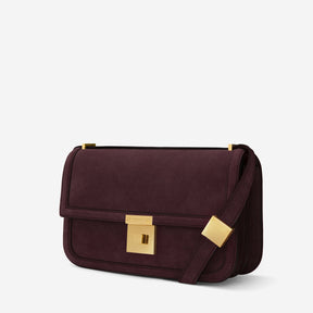 DeMellier The Paris Crossbody burgundy suede