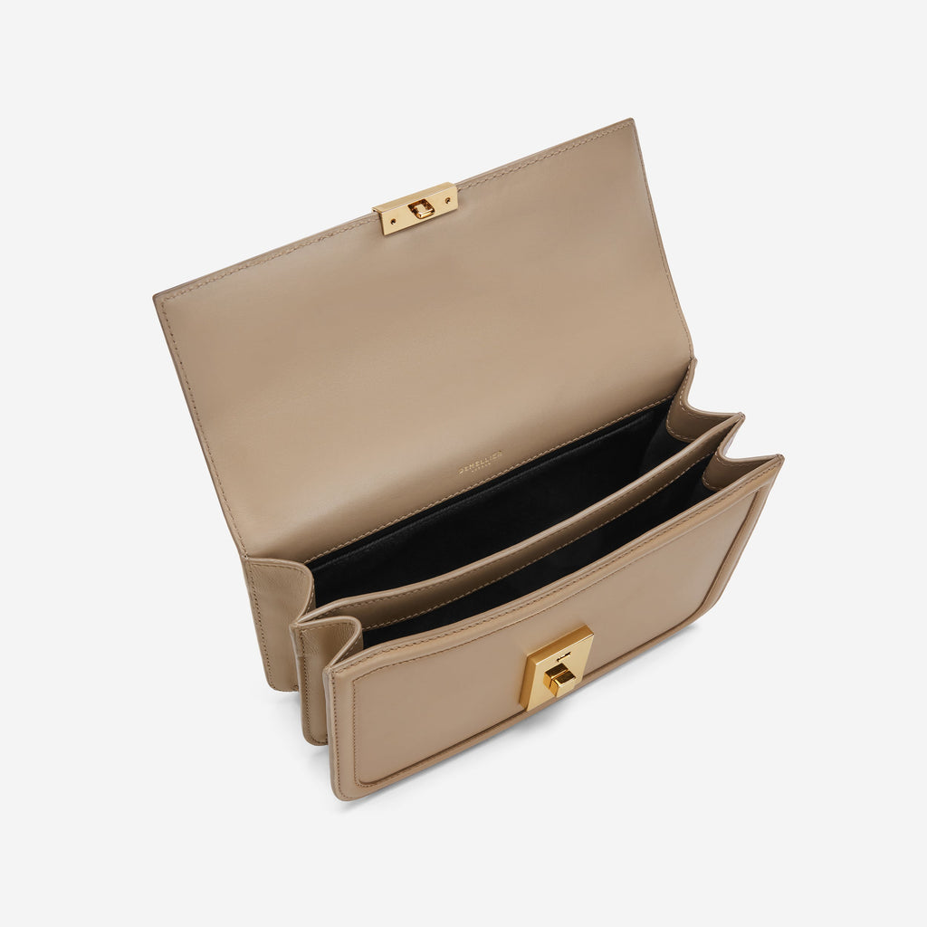 DeMellier The Paris Crossbody dark sand smooth