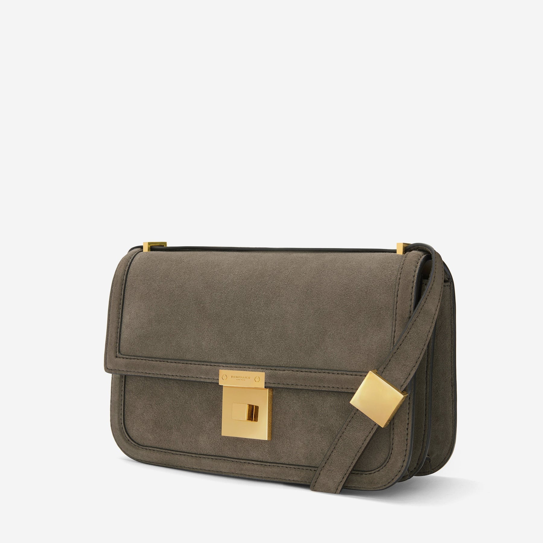 DeMellier The Paris Crossbody deep olive suede