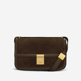 DeMellier The Paris Crossbody mocha suede & mocha smooth