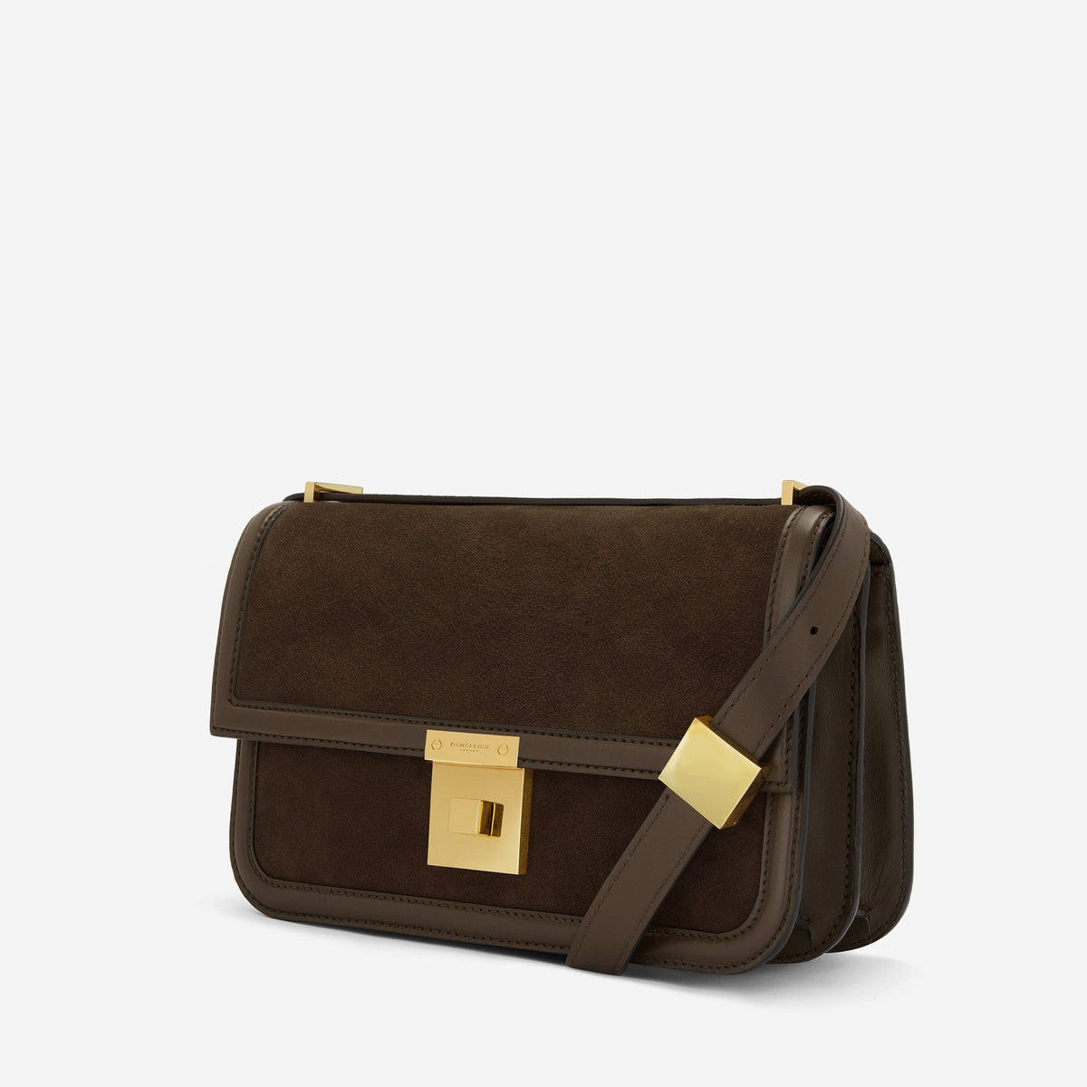 DeMellier The Paris Crossbody mocha suede & mocha smooth